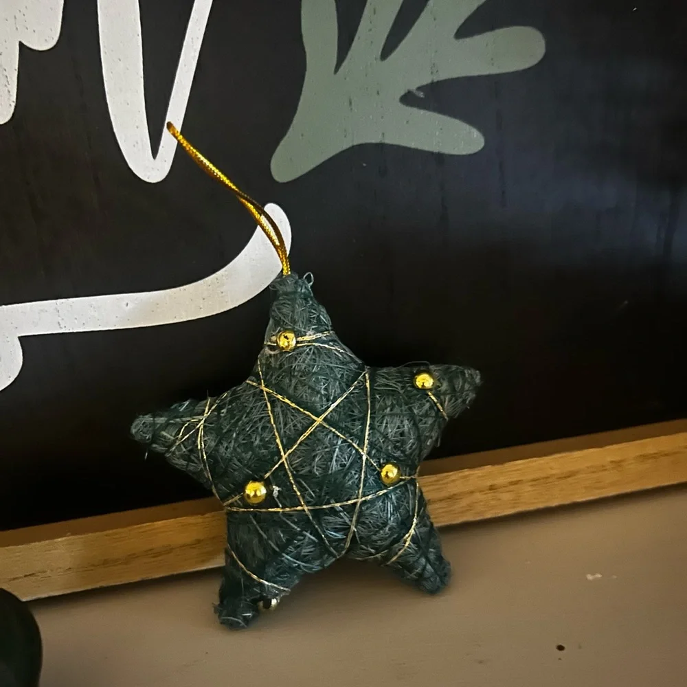 Green Star & Green Bell Holiday Ornaments